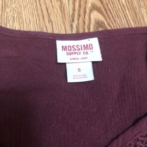 Burgundy tank top with floral lace detail